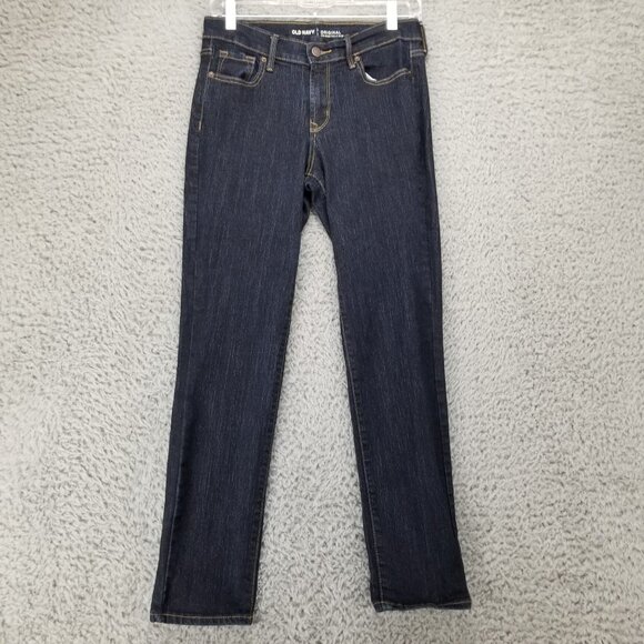 Old Navy Jeans Womens 4 Petite Blue Original Straight Leg Stretch Denim - Picture 1 of 11